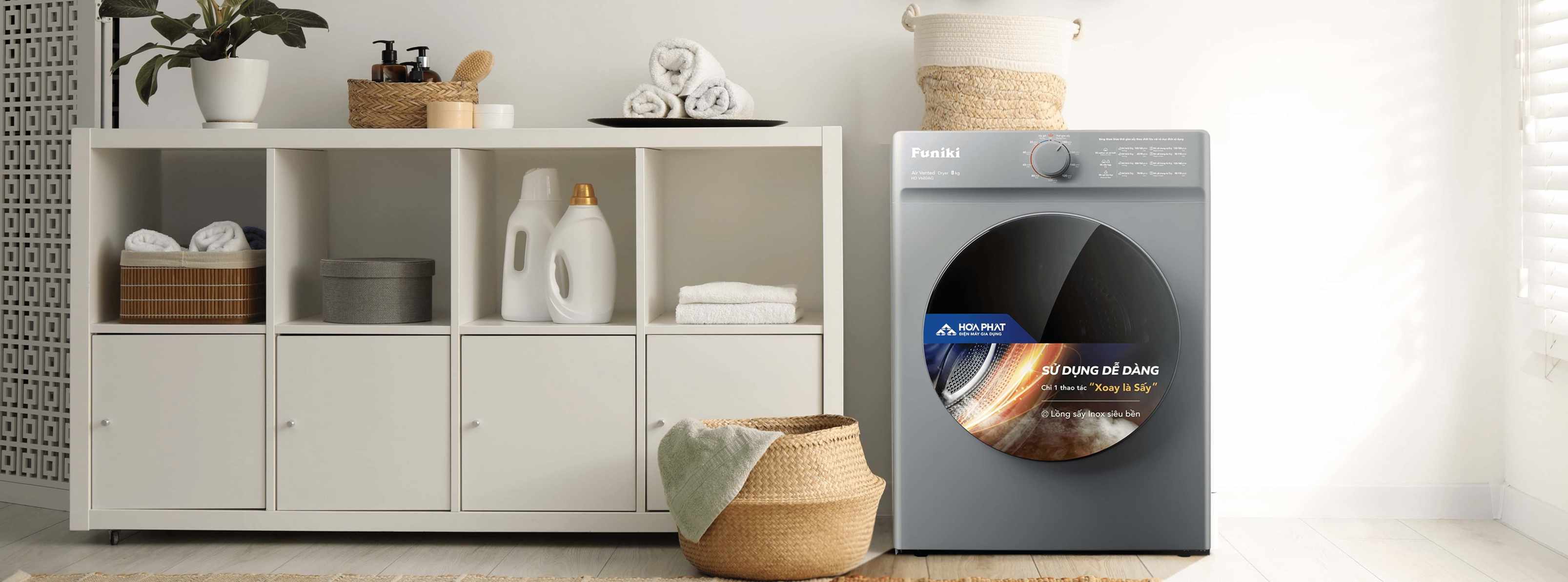 Máy sấy thông hơi Funiki 8kg HD V680AG